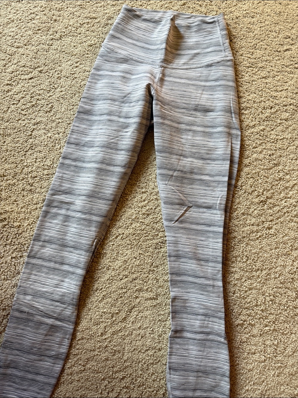 lululemon athletica Gray Striped High-Rise Leggings